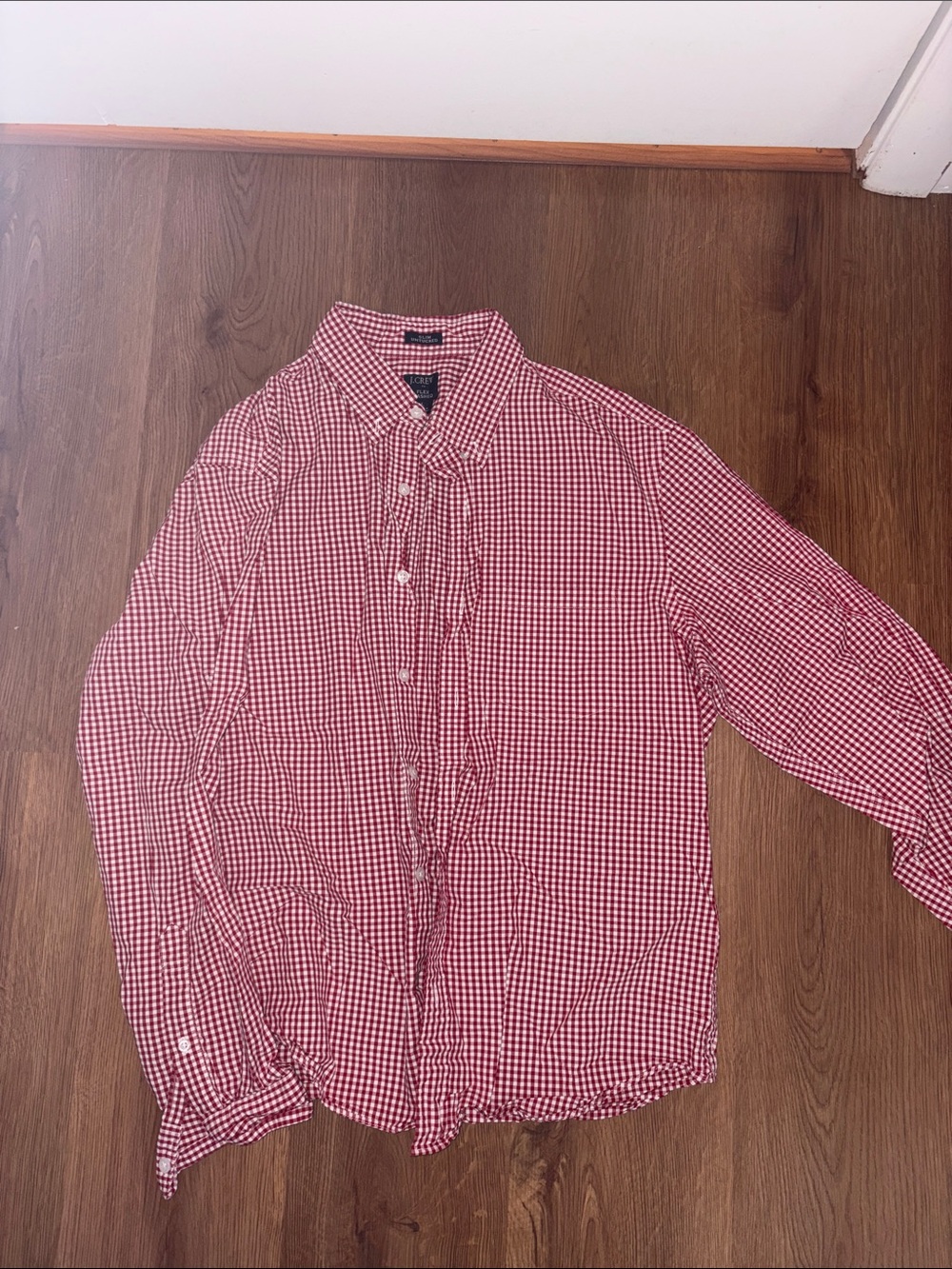 j Crew Men's Red Button-Down Shirt - Slim Untucked